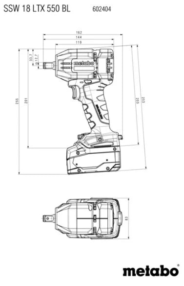 Metabo Akku-Schlagschrauber SSW 18 550 BL - 602404840