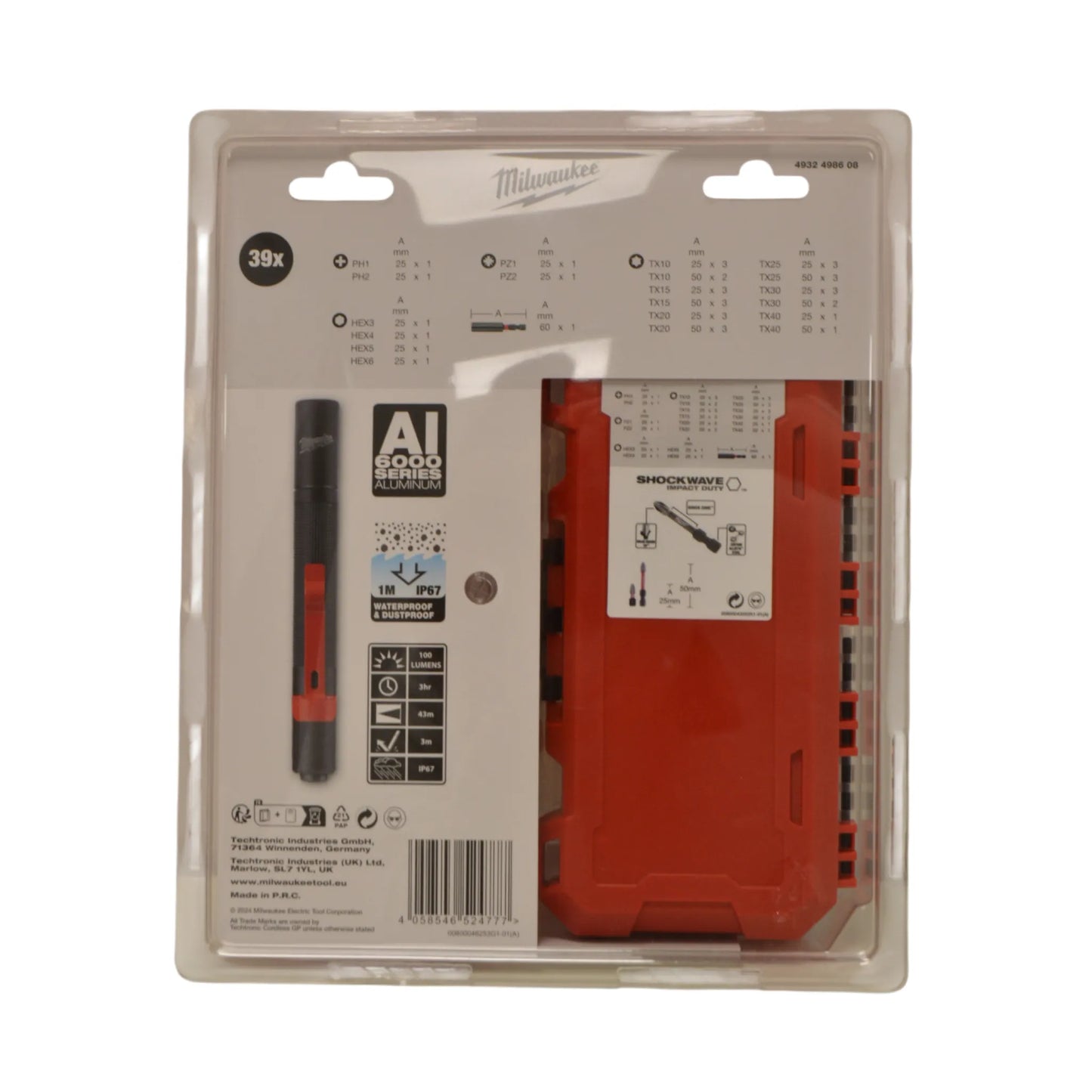 Milwaukee Shockwave Set 39 tlg + Leuchte - 4932498608