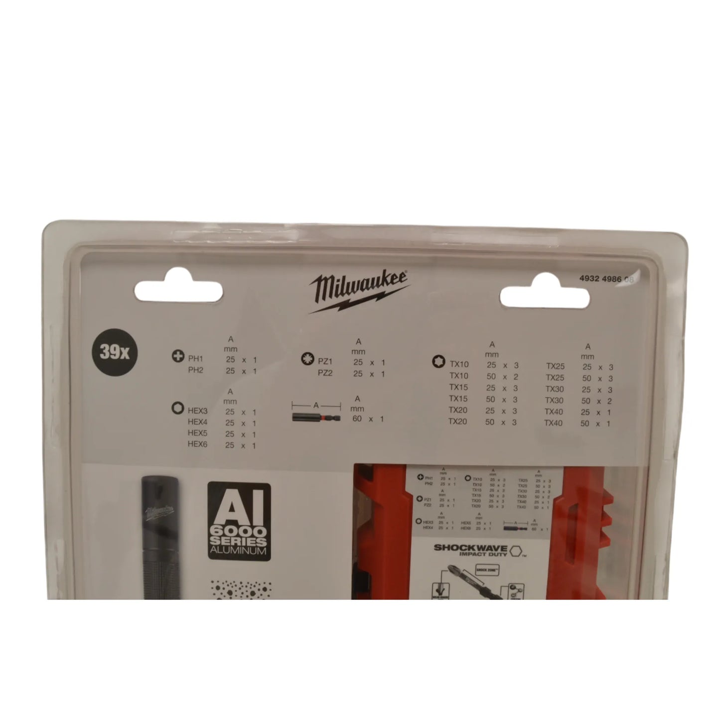 Milwaukee Shockwave Set 39 tlg + Leuchte - 4932498608