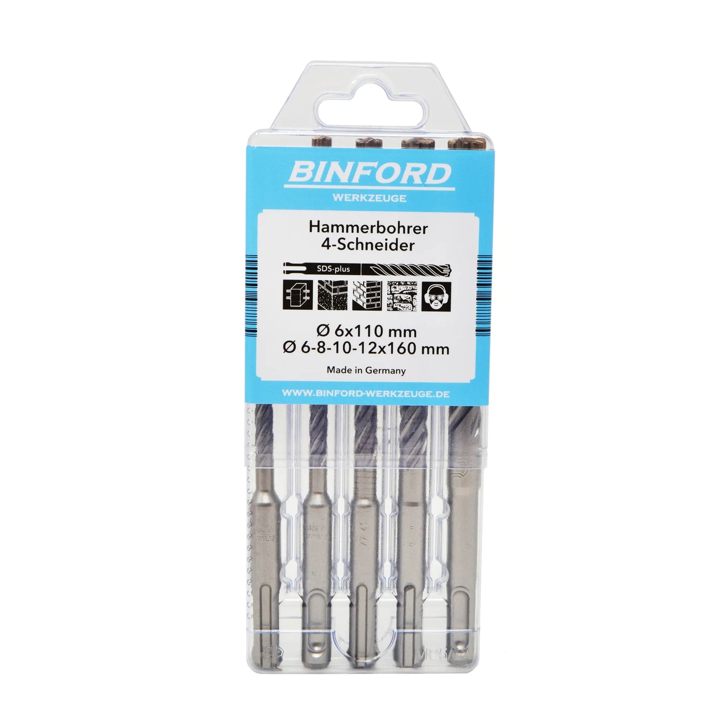 BINFORD Werkzeuge SDS-plus Hammerbohrer Set 5 tlg. 6100001