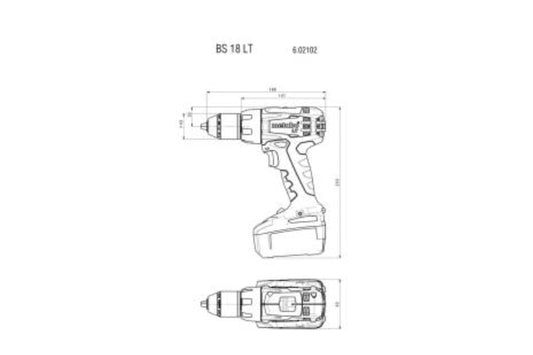 Akku-Bohrschrauber BS 18 LT (602102840), metaBOX 145