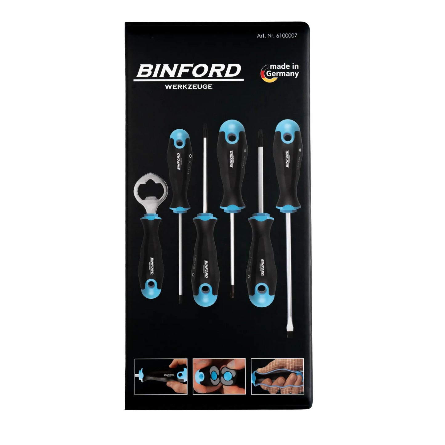 BINFORD Werkzeuge Schraubendreher Satz + Flaschenöffner 6 tlg. - 6100007