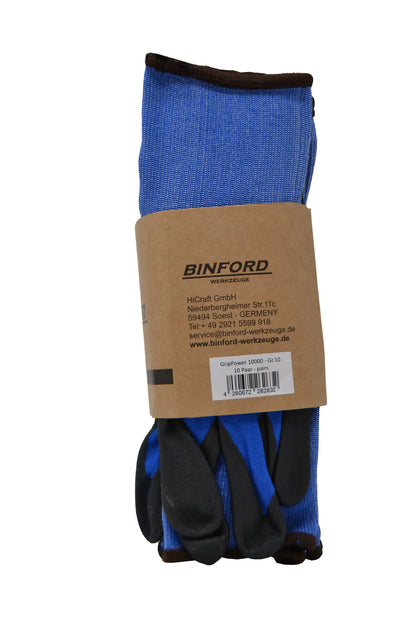 BINFORD Werkzeuge Arbeitshandschuh PowerGrip 10x