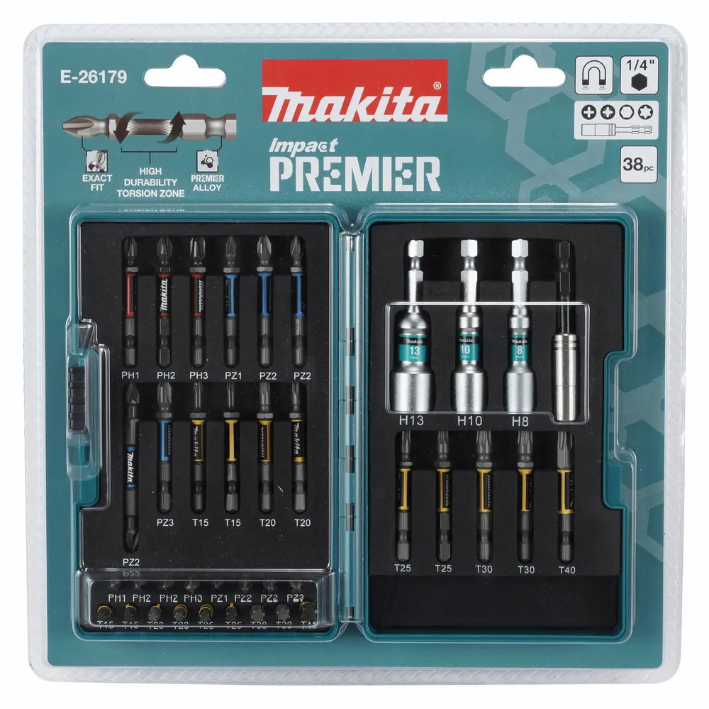 Makita Bit-Set Torsion 38-tlg. Impact Premier E-26179