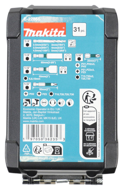 Makita Bohrer-Bit-Set 31-tlg. Impact Black E-22866