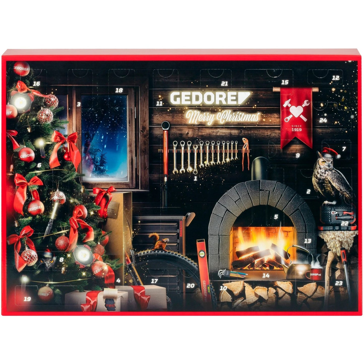 Gedore Adventskalender 2024 R49013033 red 33- tlg. Werkzeug-Adventskalender